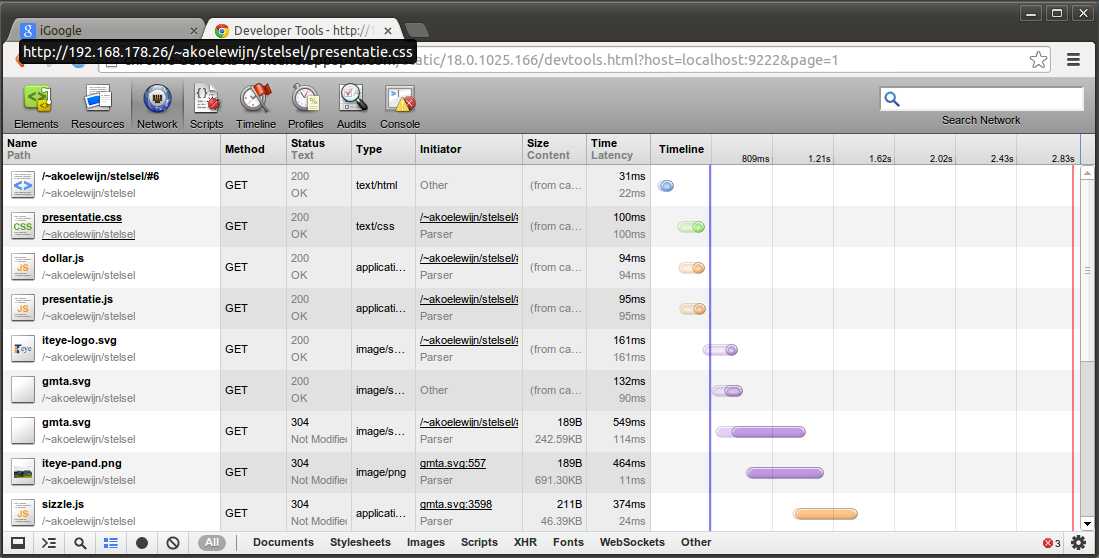 Chrome remote network