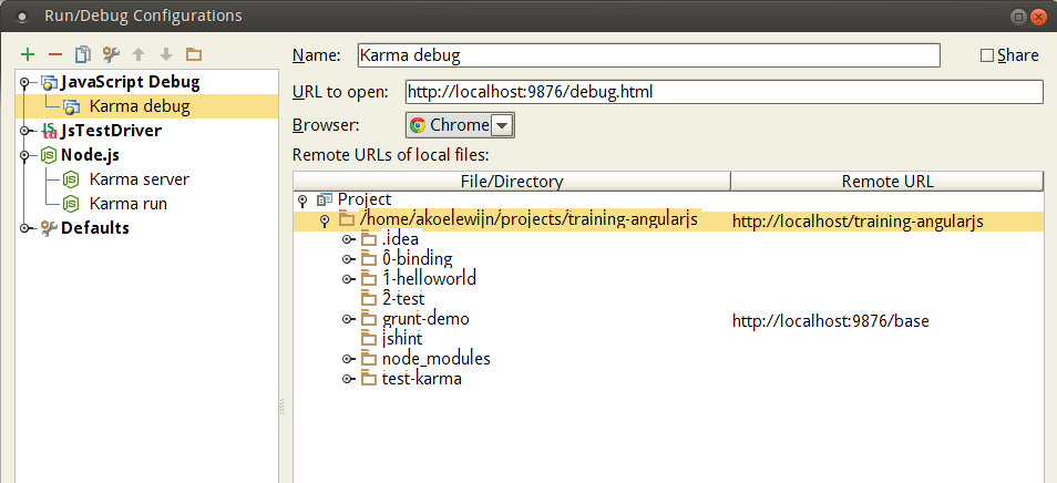 Webstorm Karma debug configuration