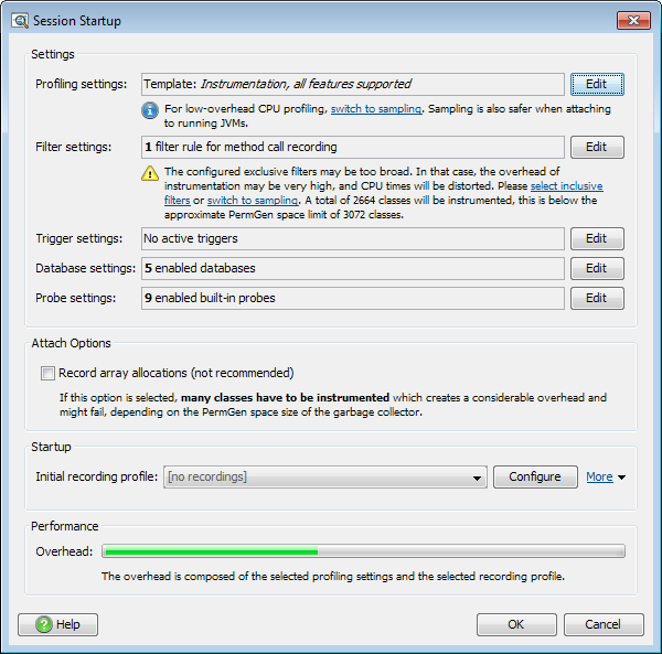 Profiling setup