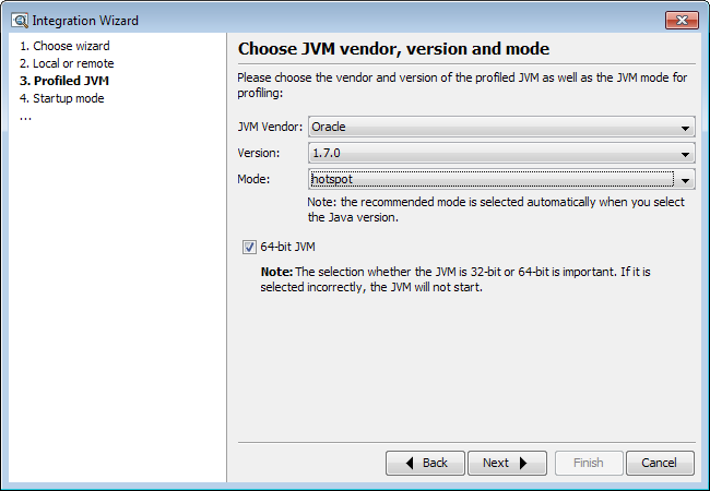 Choose JVM